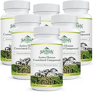 Hexose activo Correlated Compound 1500 mg Suplemento, Natural 8 Mushroom Extract Supplement, Immune System, Liver Function, Natural Killer and T Cells Activity, 540 Veggie Capsules