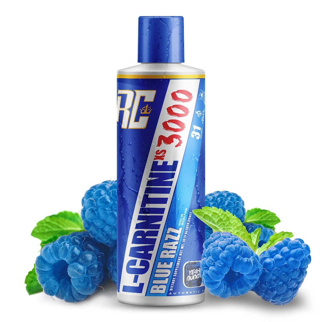 Ronnie Coleman Signature Series L-Carnitine XS 3000 Liquid, Amino Acids Metabolism and Lean Muscle Strength Support, Stimulant Free, Sugar Free, Zero Carbs, Blue Razz, 16 Oz