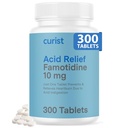 Curist Famotidine 10mg Bulk Pack (300 Count Tablets) Acid Reflux Medicine for Heartburn Relief - OTC Maximum Strength Stomach Acid Reducer - Anti Acid Relief Tablets for Indigestion Heartburn Relief