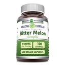Amazing Formulas Bitter Melon Complex Supplement | 2500 Mg Per Serving | 200 Veggie Capsules | Non-GMO | Gluten Free | Made in USA