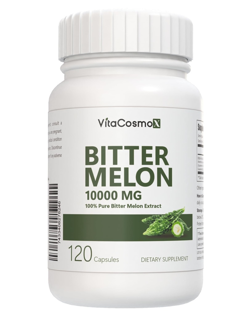 Bitter Melon Extract Capsules, 1000mg per Serving, 120 Vegan Capsules - 60 Servings, Gluten Free, Non-GMO, and Vegetarian Friendly