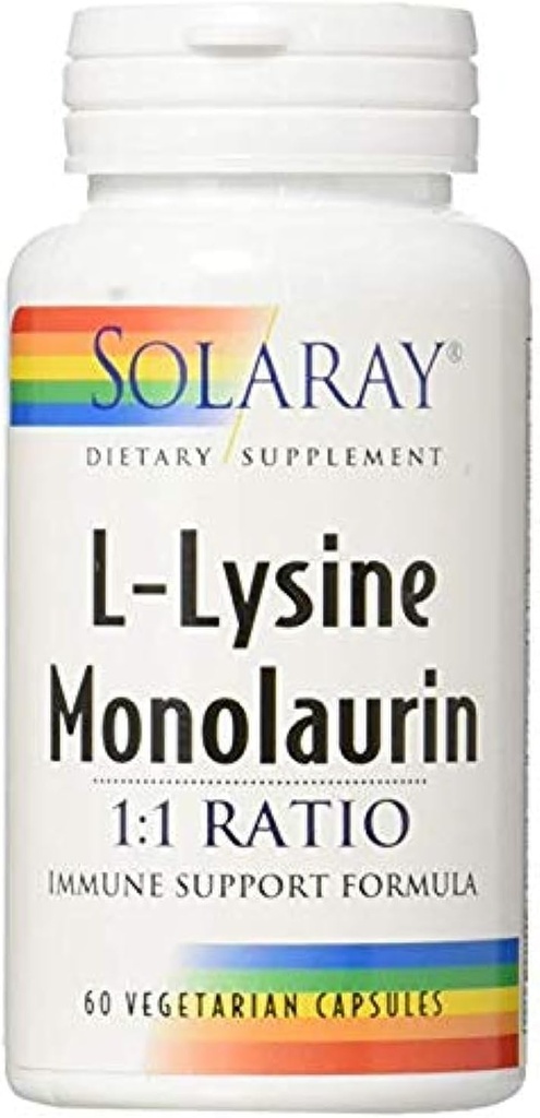 Solaray L-Lysine Monolaurin 1:1 Ratio, 60 cápsulas (2 Pack)