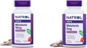 Natrol Melatonin 10mg 200 Tablets & 5mg 200 Tablets Strawberry-Flavored Fast-Dissolve Sleep Support Dietary Supplement Bundle