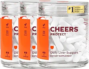 Saludos Protege Silencio Daily Liver Suplemento para Bebedores con L-Cysteine + DHM TENIDO Aumentar los niveles de Glutathione TEN 90 Doses ANTE Cysteine, Dihydromyricetin, Milk Thistle, Prickly Pear, B-Vitamins, Ginger