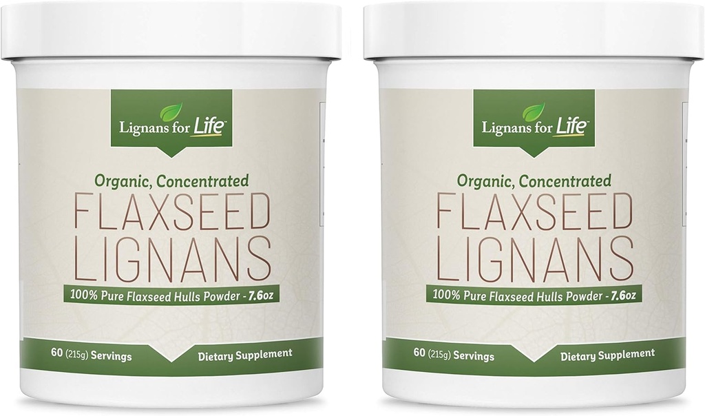 Lignanos para la vida - Pólvora Flaxseed de tierra a granel natural - Omega 3 &amp; 6 Ácidos grasos Filled High Fiber Antioxidants - Soporte Corazón saludable &amp; Pelo, Sistema de inmunológico saludable - 60 Serviciones 80mg por ficha, 2 Pack