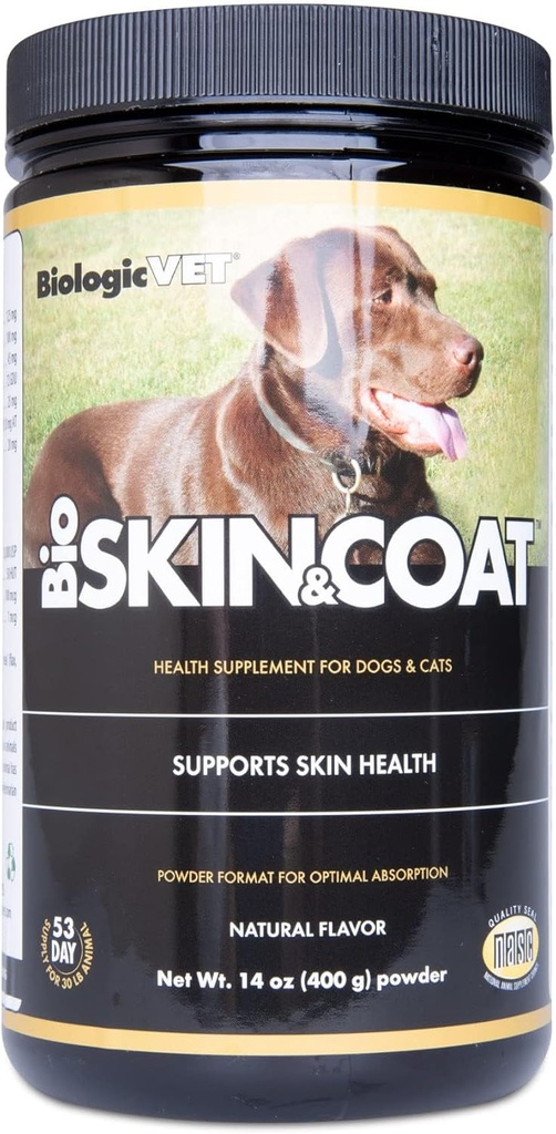 Flora - BioSKIN habitCoat Fórmula - Suplemento Premium Cat &amp; Dog para Mascotas con Intolerancias Alimentarias - Ofertas Immune Support - Contiene Biotina, Zinc, Bromelain &amp; More - 14 oz.
