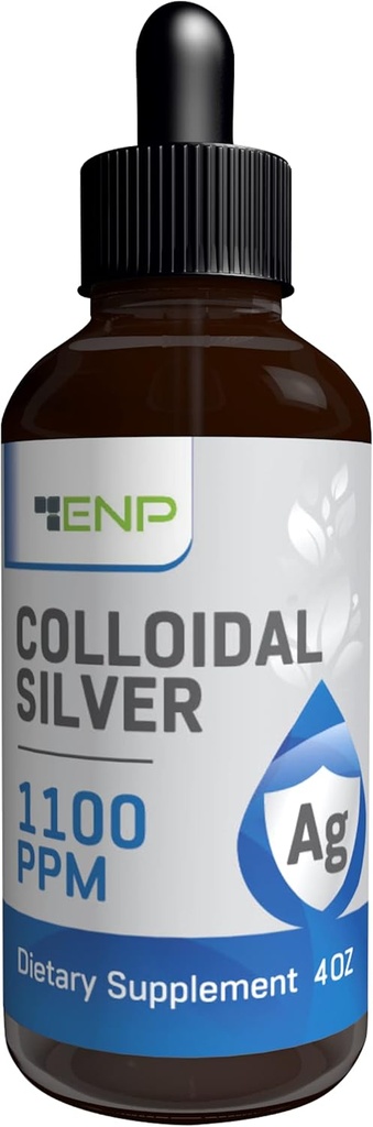 Colloidal Plata Líquido 1100 ppm ANTE Extra Strength Plata Suplemento Líquido Silencio 4 oz Ámbar botella de vidrio con gotero