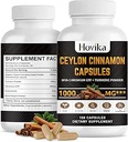Ceylon Cinnamon Capsules - Hecho con Chromium GTF, Turmeric, Niacinamide, Black Pepper - Energy, Heart & Metabolism Support - para Hombres &amp; Mujeres - 120 Vegan Capsules, 2 Month Supply