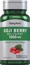 Piping Rock Goji Berry | 120 Capsules | with Wolfberry | Vegan, Non-GMO and Gluten Free Supplement