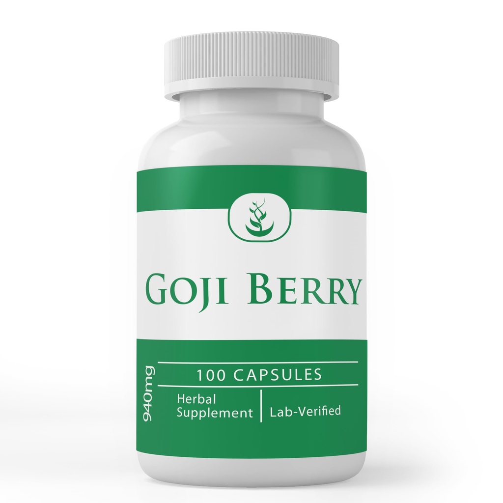 PURE ORIGINAL INGREDIENTS Goji Berry Capsules (100 Capsules) Always Pure, No Additives or Fillers, Lab Verified