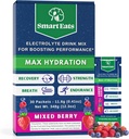 Smart Eats Electrolyte Powder - 1,690mg Electrolytes, 9 Minerales Esenciales & Vitaminas, 5 Antioxidantes, Hidratación Rápida &amp; Energizante, Diseñado por Médicos, ■1 Gram Sugar, Sour Berry Flavor - 30 Packets