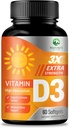 Vitamina D3 5000 IU Softgels (125 mcg) - Extra Strength Vitamins D-3 Suplemento dietético para bonificación, dientes, salud muscular &amp; soporte inmunológico, absorción rápida Mini D Softgel, no GMO, Gluten Gratis - 60 Cuenta
