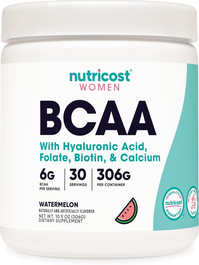 Nutricost BCAA for Women (Watermelon, 30 Servings) - Formulado específicamente para Mujeres - Non-GMO y Gluten-Free