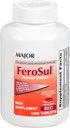 Major FeroSul - Ferrous Sulfate 325 mg Tablets - Iron Supplement for Women and Men - Specially Coated Easy-to-Swallow Tablets - Red - 1000 Tablets