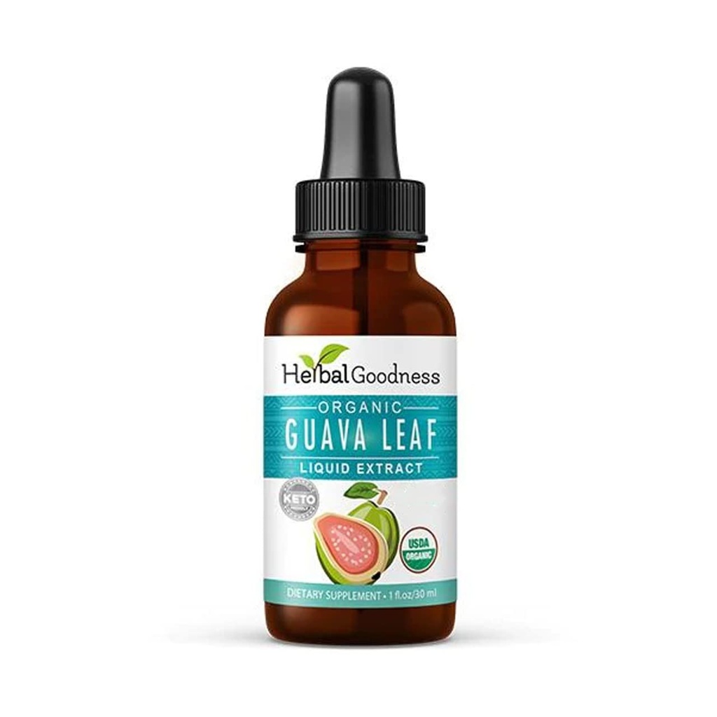 Extracto de la hoja de Guava - Hojas de Guayaba para Salud &amp; Bienestar, Apoyo Inmunitario, Peluquería, Piel y uñas Suplemento Silencio No-GMO TEN1oz Bottle - Herbal Goodness