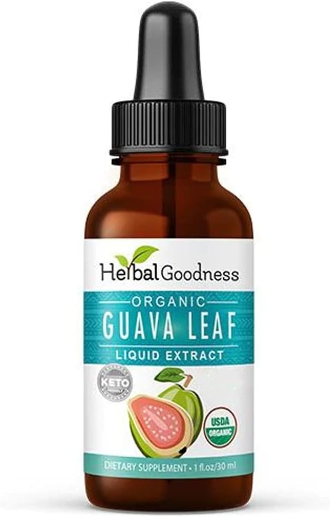 Extracto de la hoja de Guava - Hojas de Guayaba para Salud &amp; Bienestar, Apoyo Inmunitario, Peluquería, Piel y uñas Suplemento Silencio No-GMO TEN1oz Bottle - Herbal Goodness