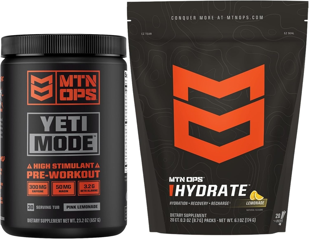 MTN OPS Yeti Modo de limón rosa + Hydrate Lemonade Bundle