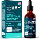 E2H Advanced Intestinal Support - Natural Intestinal Cleanse and Digestive Cleanse Supplement - Wormwood and Black Walnut Extract - Non-GMO, Vegan - 2 Fl Oz