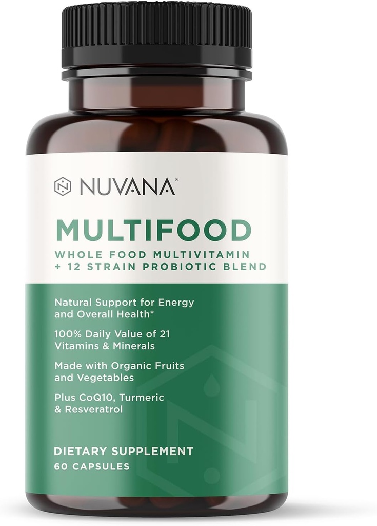 Multifood Whole Food Multivitamin for Men &amp; Women TEN 21 Frutas Orgánicas " Vegtables " Atentos de energía, apoya Gut " Immune Health TEN Prebióticos " Probióticos