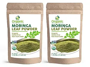 Organic Moringa Powder - 35.28 oz | Pack of 2 | USDA Organics, Non-GMO, Kosher, Halal, Moringa Olifera Powder - 100% Raw and Natural, by OSR