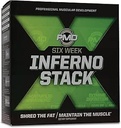 PMD Sports Six Week Inferno Stack - Maximum Strength Fat Burner y CLA Omega Fatty Acid to Lose Fat Fast y Aumentar el tono muscular - Arsenal X Inferno/120 Gels líquidos, Omega Corta Elite/180 Softgels