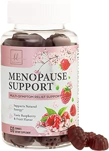 Suplementos de menopausia para Gummies - Menopause Relief Gummy, Full Natural Mild Hot Flashes &amp; Night Sweats Support, Multi-Benefit Support for Balance &amp; Energy, Gluten-Free - 60 Gummies