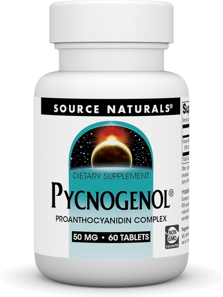 Fuente Natural Pycnogenol 50 mg Complejo Proanthocyanidin - 60 Tablets