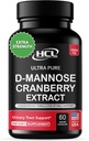 HCL HERBAL CODE LABS D-Mannose with Cranberry Extract Capsules 1500mg – High Potency USP Grade D-Mannose Supplement with Whole Fruit Cranberry Powder – Urinary Tract Support – Non-GMO 60 cápsulas