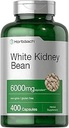 Horbäach White Kidney Bean Extract Capsules ← 6000mg Silencio 400 Conde Silencio No GMO &amp; Gluten Gratis
