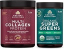 Antigua Nutrición Multi Collagen Proteína Polvo, Desarrollado, 60 Serviciones + Polvo Superverde, Verdes Sabor, 25 Servimientos