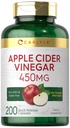 Carlyle Apple Cider Vinegar Capsules | 450mg | 200 Pills | Non-GMO, Gluten Free Supplement