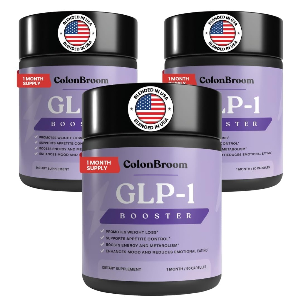ColonBroom GLP-1 Weight Management Supplement for Women & Men - GLP1 Supports Appetite Control, Energy & Mood Balance - Vegan, Gluten-Free Capsules - 180 Count