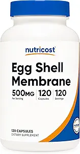 Nutricost Egg Shell Membrane, 500 MG Por Serving, 120 Capsules - GMO Gratis, Gluten Free