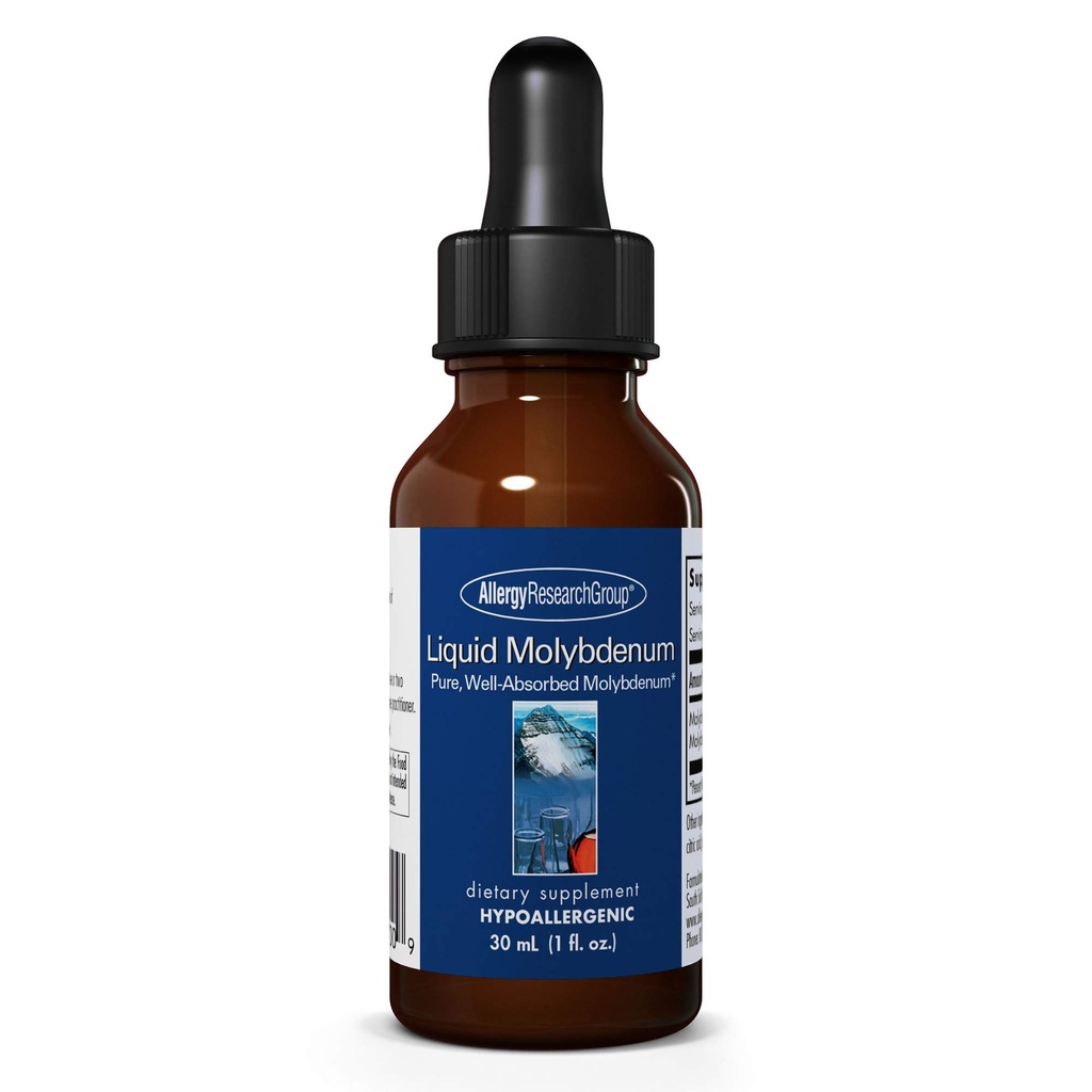 Allergy Research Group Liquid Molybdenum Supplement - Sulfur Metabolism Support, Detox, Uric Acid, Trace Minerals, 25mcg Liquid Drops - 1 Fl Oz