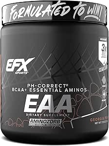 EFX Sports Training Ground EAA ← Aminoácidos Esenciales Suplemento TENIDO Energía &amp; Sintesis de proteínas TEN Pre, Intra o Post Workout ANTE 40 Servings (Georgia Peach)