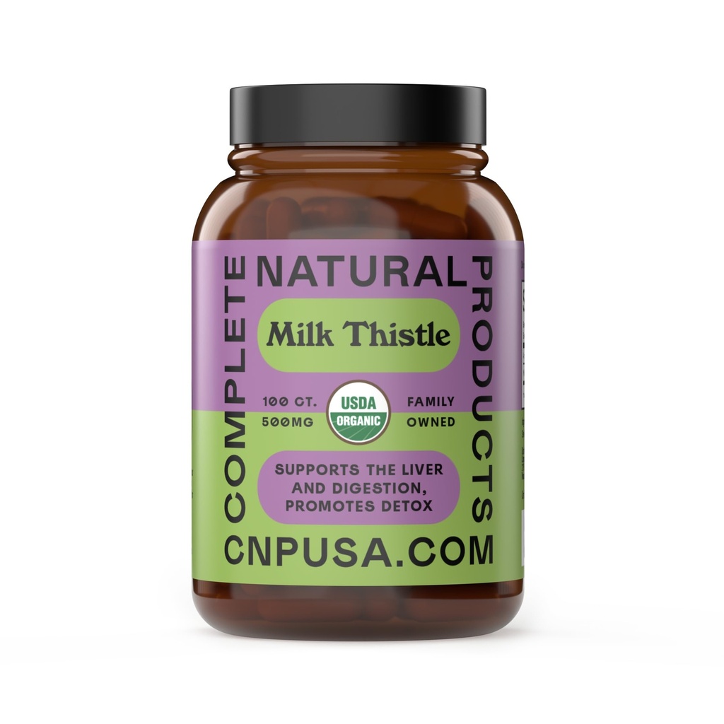 Productos naturales completos pura leche orgánica carcasas de cardo - 500 mg Silymarin Powder 100 pastillas