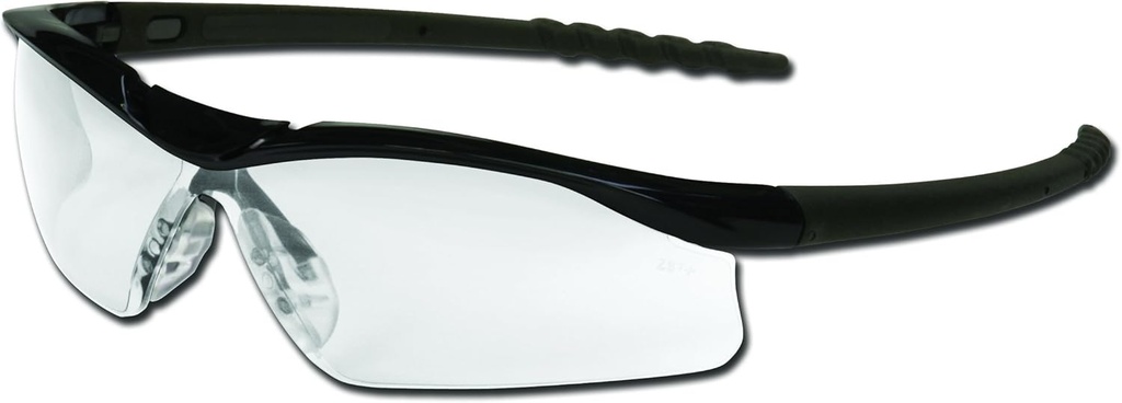 MCR Safety DL110AF Dallas Safety Glasses with Polished Black Frame and Clear Anti-Fog Lens