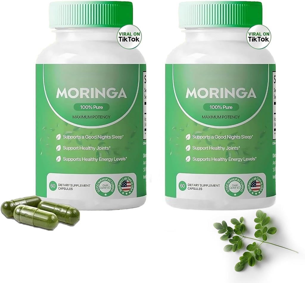 Moringa Capsules,Pure Moringa Powder Capsules - 800 mg de Nutrient-Rich Moringa- promueve la energía, Gut Well-Being (2)