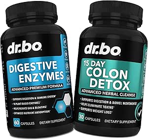 Digestive Enzymes & Colon Cleanser Detox - Digestion Supplement & 15 Day Intestinal Cleanse Pills for Women &amp; Men - Fast Natural Laxative for Constipation Relief & Bowel Movement Suplementos for Gut