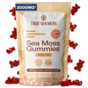 TrueSeaMoss Gummies – 3-in-1 Formula – Irish Sea Moss with Bladderwrack & Burdock Root – Fruity Flavor – 60 Gummies