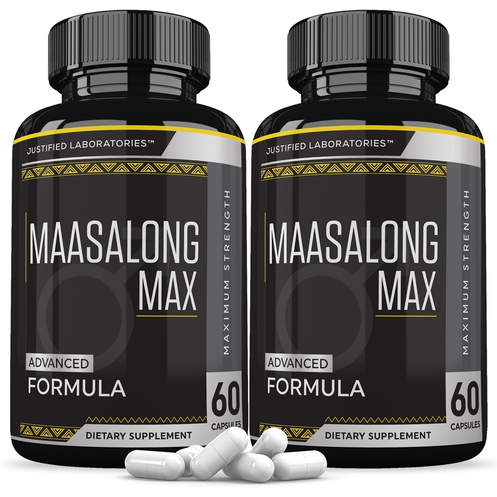 (2 Pack) Maasalong Max 1600MG Advanced Men's Health Masalong Formula 120 Capsules
