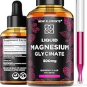 Suplemento Glycinate de Magnesio Líquido 500mg para Adultos y Niños Silencioso Magnesium Glycinate Drops with Delicious Raspberry Flavor ANTE High Absorption ← Non-GMO TEN Gluten Free TEN Natural &amp; Vegan