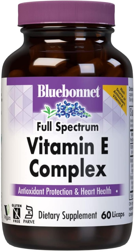 Complejo de vitamina E de espectro completo natural Bluebonnet - 60 Licaps