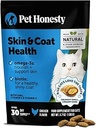 Gato Skin &amp; Coat Health Crunchy &amp; Creamy Chews - Omegas, Vitamina C + E, Biotin Suplemento, Soothes Skin and Promotes Shiny Coat, Cat Supplements & Vitamins - Pollo (30-Day Supply)