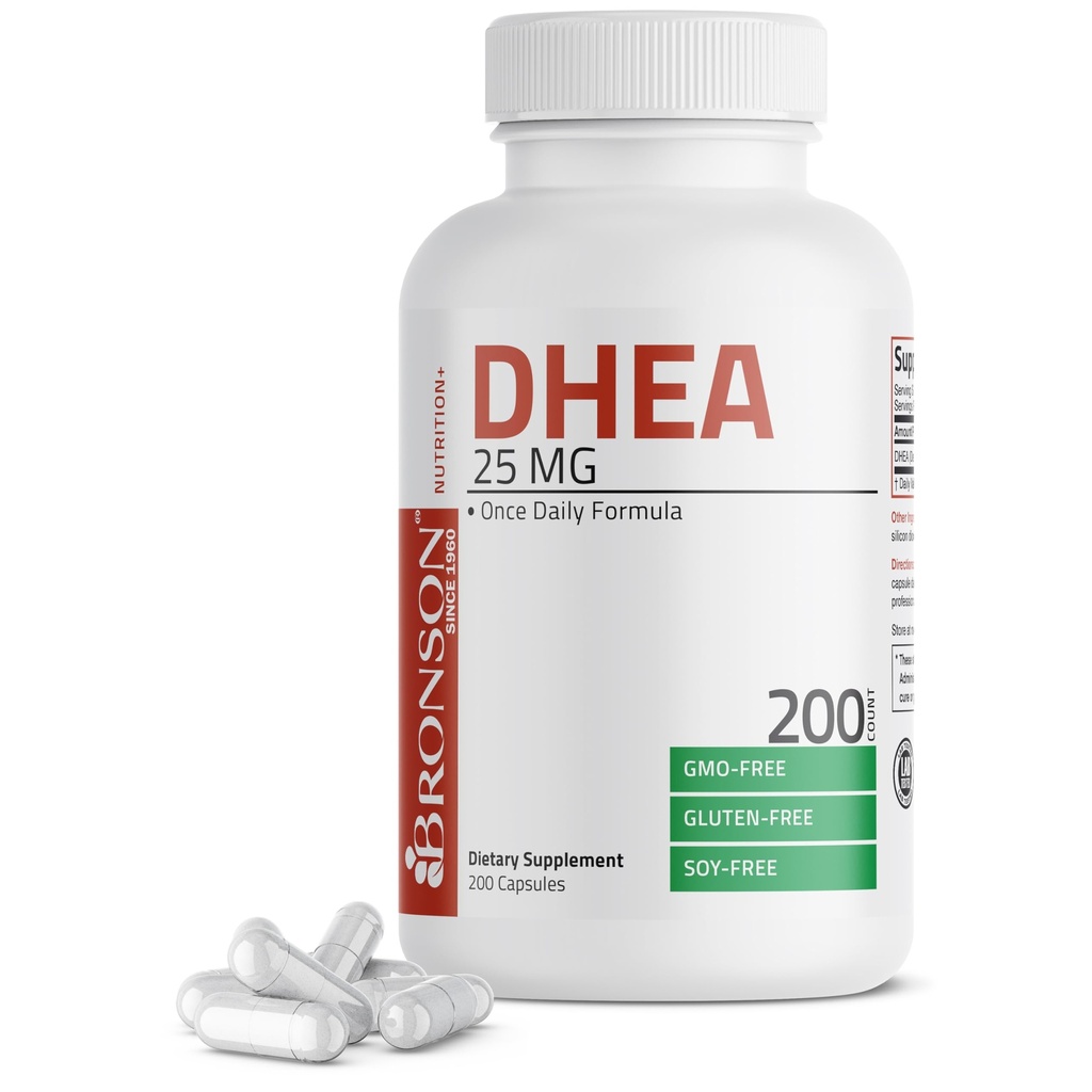 Bronson DHEA 25mg Once Daily Formula, 200 Capsules