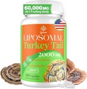 Liposomal Turquía Tail Mushroom Capsules, Alta Absorción Orgánica Turquía Tail Mushroom Extracto 2000MG habit 30:1 Fruiting Body Vida Suplemento Digestive Health, Energy & Immune Support, Non-GMO -90 Capsules