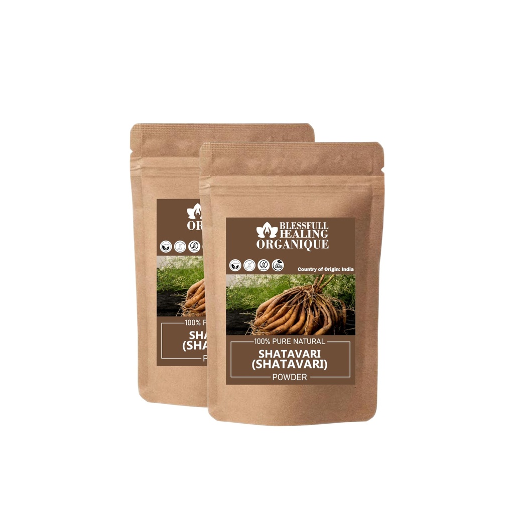 Blessfull Healing Organic Shatavari Powder 100% Pure Natural 100 Gram (3.52 oz) Each (Pack of 2) = 200 Grams, Vegan