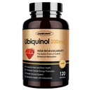 ZEBORA Ubiquinol CoQ10 200mg Softgels, 4-en-1 Potente antioxidante para el corazón y la salud vascular, esencial para la producción de energía, Max Absorption Forma activa de CoQ10, 120 Softgels