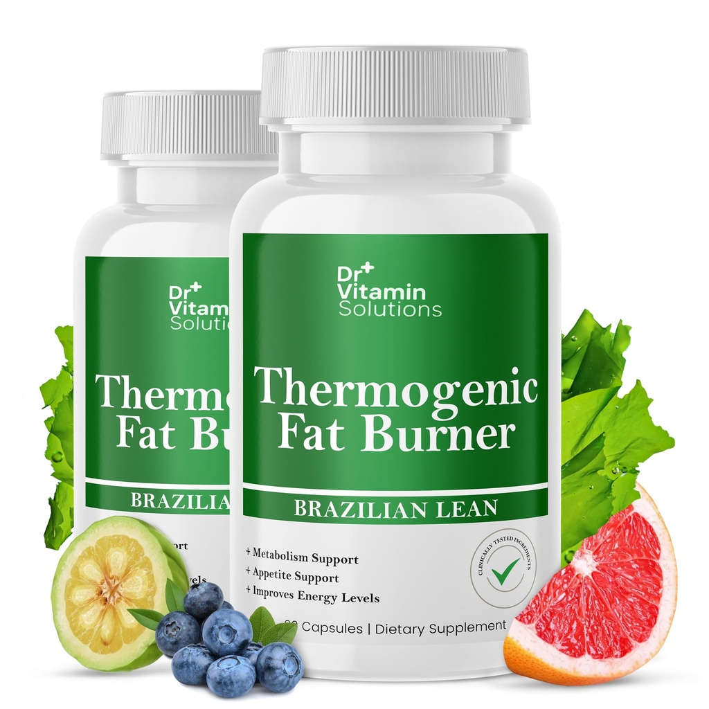 VITAMIN SOLUTIONS Thermogenic Fat Burner for Women and Men - Appetite Suppressant for Weight Loss - Incluye extractos de té verde para Bloat Relief - Metabolism Booster - Pack of 2