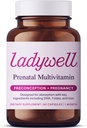 Ladywell Prenatal Multivitamínico Silencio Concepción, Embarazo " Postparto ← Ingredientes clave Incluyendo DHA, Folate " Iron TEN Expertly-Formulated " Tested TEN Designed for Absorption with Nausea Support, 60 Ct
